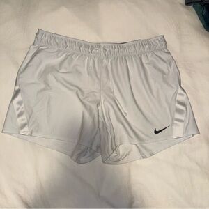 Nike Women's White and Black Athletic Shorts